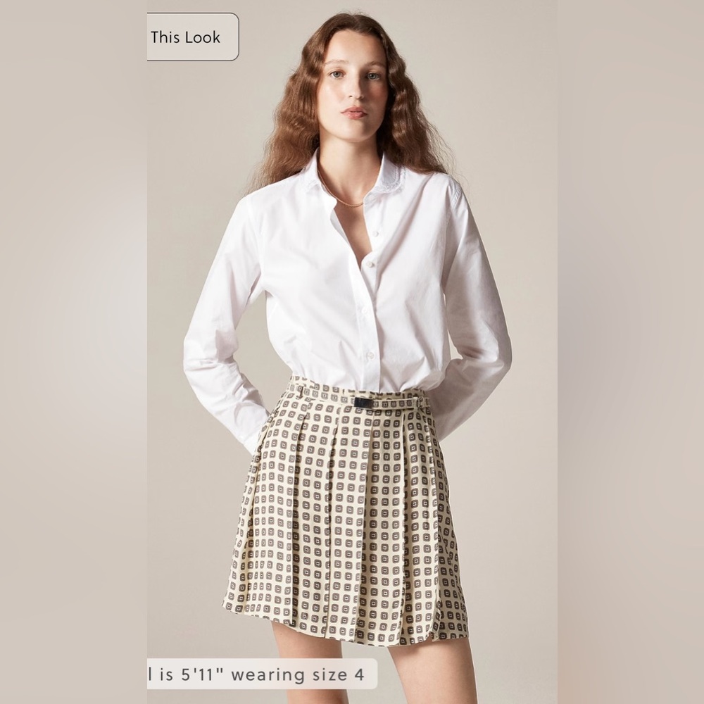 J.Crew Jules lace-collar shirt in cotton poplin